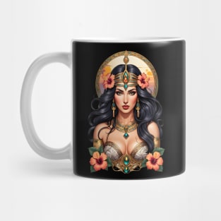 Cleopatra Queen of Egypt retro vintage floral design Mug